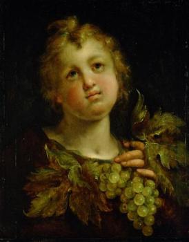 Hans Von Aachen : Boy with grapes